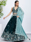 Teal Sequin and Thread Embroidery Lehenga Choli Set with Dupatta ClothsVilla