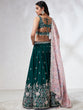 Load image into Gallery viewer, Teal Sequinned Lehenga Choli with Mirror Work and Thread Embroidery ClothsVilla