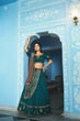 Load image into Gallery viewer, Teal Silk Embroidered Lehenga Set ClothsVilla