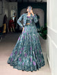 Load image into Gallery viewer, Teal Silk Printed Lehenga Choli with Koti