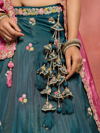 Tissue Sequins Embroidered Semi-Stitched Lehenga & Unstitched Blouse With Dupatta Clothsvilla