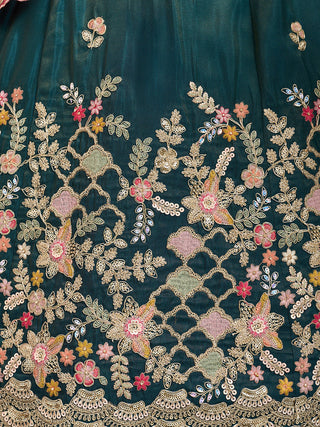 Tissue Sequins Embroidered Semi-Stitched Lehenga & Unstitched Blouse With Dupatta Clothsvilla