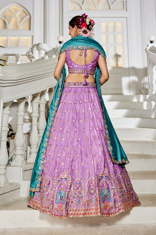 Tissue Sequins Embroidered Semi-Stitched Lehenga Choli with Dupatta Clothsvilla