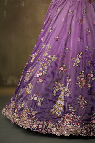 Tissue Sequins Embroidered Semi-Stitched Lehenga & Unstitched Blouse With Dupatta Clothsvilla