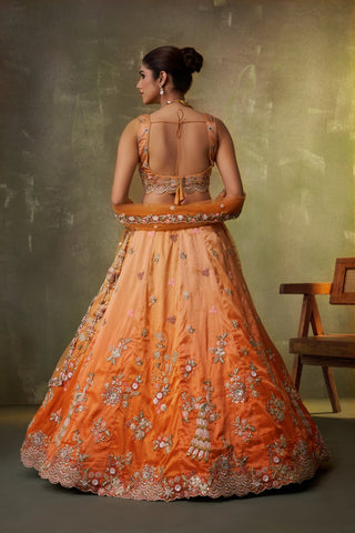 Tissue Sequins Embroidered Semi-Stitched Lehenga & Unstitched Blouse With Dupatta Clothsvilla