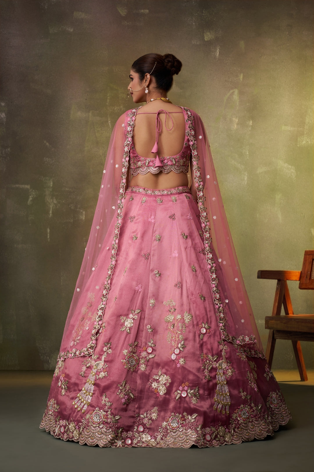 Tissue Sequins Embroidered Semi-Stitched Lehenga & Unstitched Blouse With Dupatta Clothsvilla