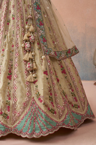 Tissue Sequins Embroidered Semi-Stitched Lehenga & Unstitched Blouse With Dupatta Clothsvilla