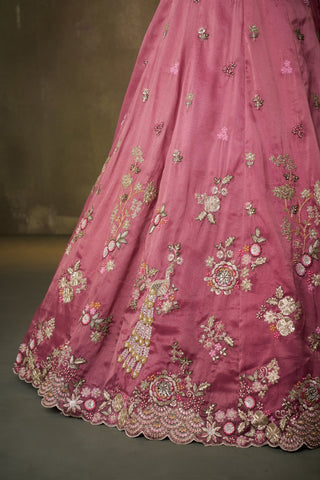 Tissue Sequins Embroidered Semi-Stitched Lehenga & Unstitched Blouse With Dupatta Clothsvilla