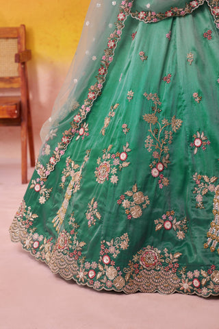 Tissue Sequins Embroidered Semi-Stitched Lehenga & Unstitched Blouse With Dupatta Clothsvilla