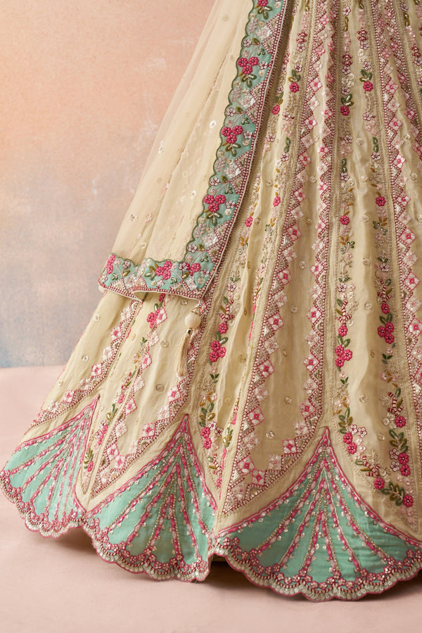 Tissue Sequins Embroidered Semi-Stitched Lehenga & Unstitched Blouse With Dupatta Clothsvilla