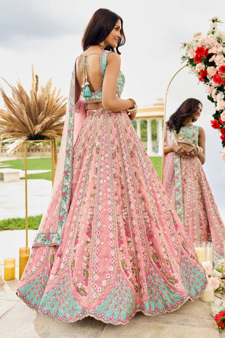 Tissue Sequins Embroidered Semi-Stitched Lehenga & Unstitched Blouse With Dupatta Clothsvilla
