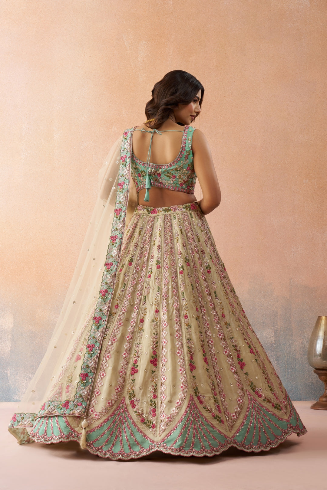 Tissue Sequins Embroidered Semi-Stitched Lehenga & Unstitched Blouse With Dupatta Clothsvilla