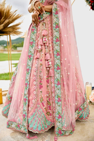 Tissue Sequins Embroidered Semi-Stitched Lehenga & Unstitched Blouse With Dupatta Clothsvilla