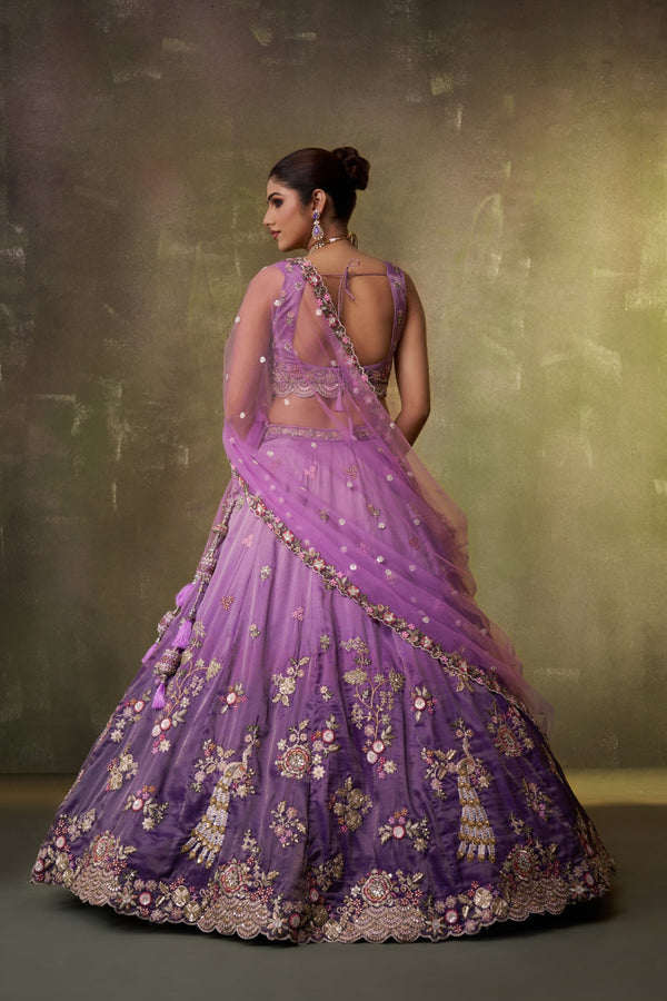 Tissue Sequins Embroidered Semi-Stitched Lehenga & Unstitched Blouse With Dupatta Clothsvilla