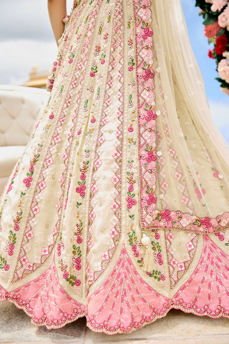 Tissue Sequins Embroidered Semi-Stitched Lehenga & Unstitched Blouse With Dupatta Clothsvilla