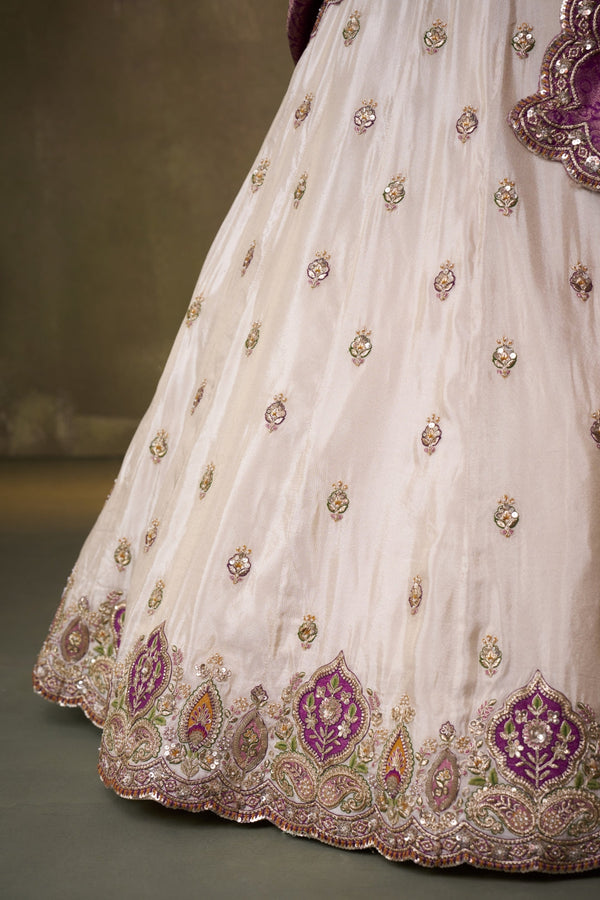 Tissue Sequins Thread & Embroidered Semi-Stitched Lehenga & Unstitched Blouse With Dupatta Clothsvilla