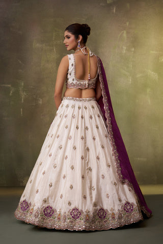 Tissue Sequins Thread & Embroidered Semi-Stitched Lehenga & Unstitched Blouse With Dupatta Clothsvilla