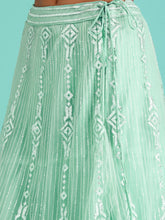 Load image into Gallery viewer, Turquoise Blue Net Gotapatti Work Semi-Stitched Lehenga &amp; Unstitched Blouse, Dupatta Clothsvilla