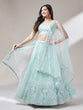 Load image into Gallery viewer, Turquoise Blue Net Gotapatti Work Semi-Stitched Lehenga &amp; Unstitched Blouse, Dupatta Clothsvilla