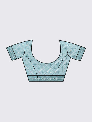 Turquoise blue Net Sequins, Zarkan and thread embroidery Semi-Stitched Lehenga choli & Dupatta ClothsVilla