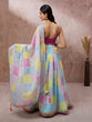 Load image into Gallery viewer, Turquoise Blue Organza Floral Printed Semi-Stitched Lehenga choli &amp; Dupatta Clothsvilla