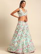 Load image into Gallery viewer, Turquoise Blue Organza Sequins and Zarkan embroidery Semi-Stitched Lehenga choli &amp; Dupatta ClothsVilla