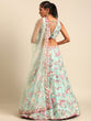 Load image into Gallery viewer, Turquoise Blue Organza Sequins and Zarkan embroidery Semi-Stitched Lehenga choli &amp; Dupatta ClothsVilla
