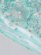 Load image into Gallery viewer, Turquoise blue Organza Sequins, Zarkan and thread embroidery Semi-Stitched Lehenga choli &amp; Dupatta ClothsVilla