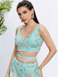 Load image into Gallery viewer, Turquoise Blue Sequin Embroidered Lehenga Choli Set ClothsVilla