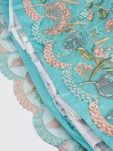 Load image into Gallery viewer, Turquoise Blue Sequin Embroidered Lehenga Choli Set ClothsVilla