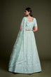 Load image into Gallery viewer, Turquoise Pakistani Georgette Lehenga Choli For Indian Festivals &amp; Weddings - Sequence Embroidery Work, Thread Embroidery Work, Clothsvilla
