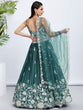 Load image into Gallery viewer, Turquoise Sequined and Embroidered Georgette Lehenga Choli Set ClothsVilla