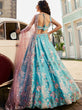 Load image into Gallery viewer, Turquoiseblue Satin Silk Sequins embroidery Semi-Stitched Lehenga choli &amp; Dupatta ClothsVilla