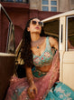 Load image into Gallery viewer, Turquoiseblue Satin Silk Sequins embroidery Semi-Stitched Lehenga choli &amp; Dupatta ClothsVilla