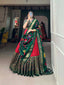 Tussar Silk Red Lehenga Choli Set: Printed Elegance with Foil Work ClothsVilla