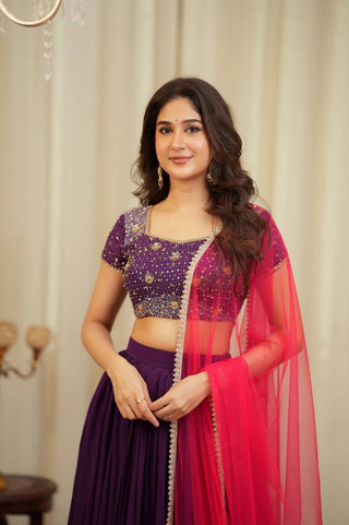 Two-Tone Sequins Work Lehenga Set ClothsVilla