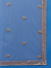 Load image into Gallery viewer, Rust Net Gotapatti Work Semi-Stitched Lehenga &amp; Blouse with Dupatta Clothsvilla