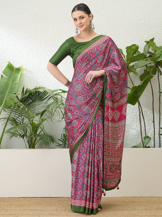 Vayuna Soft Drape Semi Modal Saree for Party Wear ClothsVilla