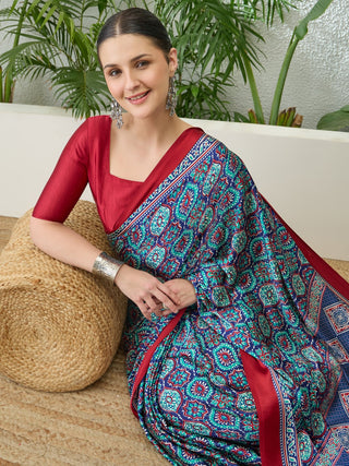 Vayuna Soft Drape Semi Modal Saree for Party Wear ClothsVilla