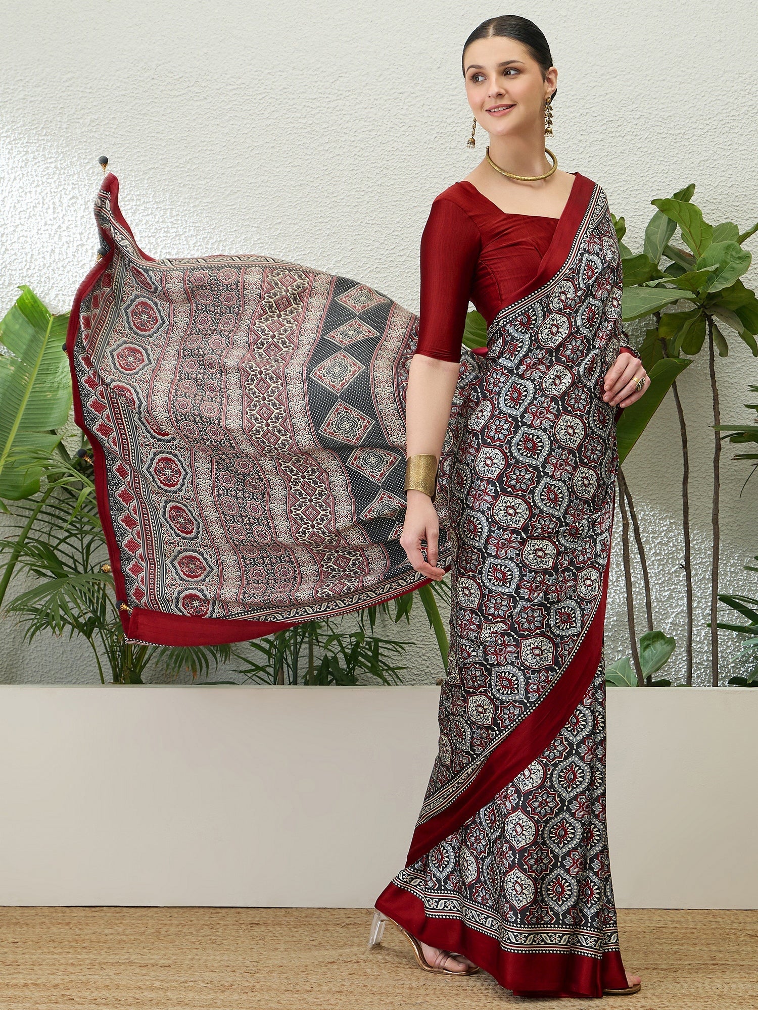 Vayuna Soft Drape Semi Modal Saree for Party Wear ClothsVilla