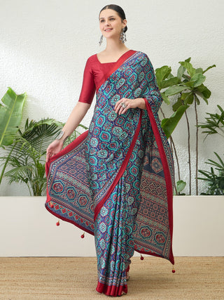 Vayuna Soft Drape Semi Modal Saree for Party Wear ClothsVilla