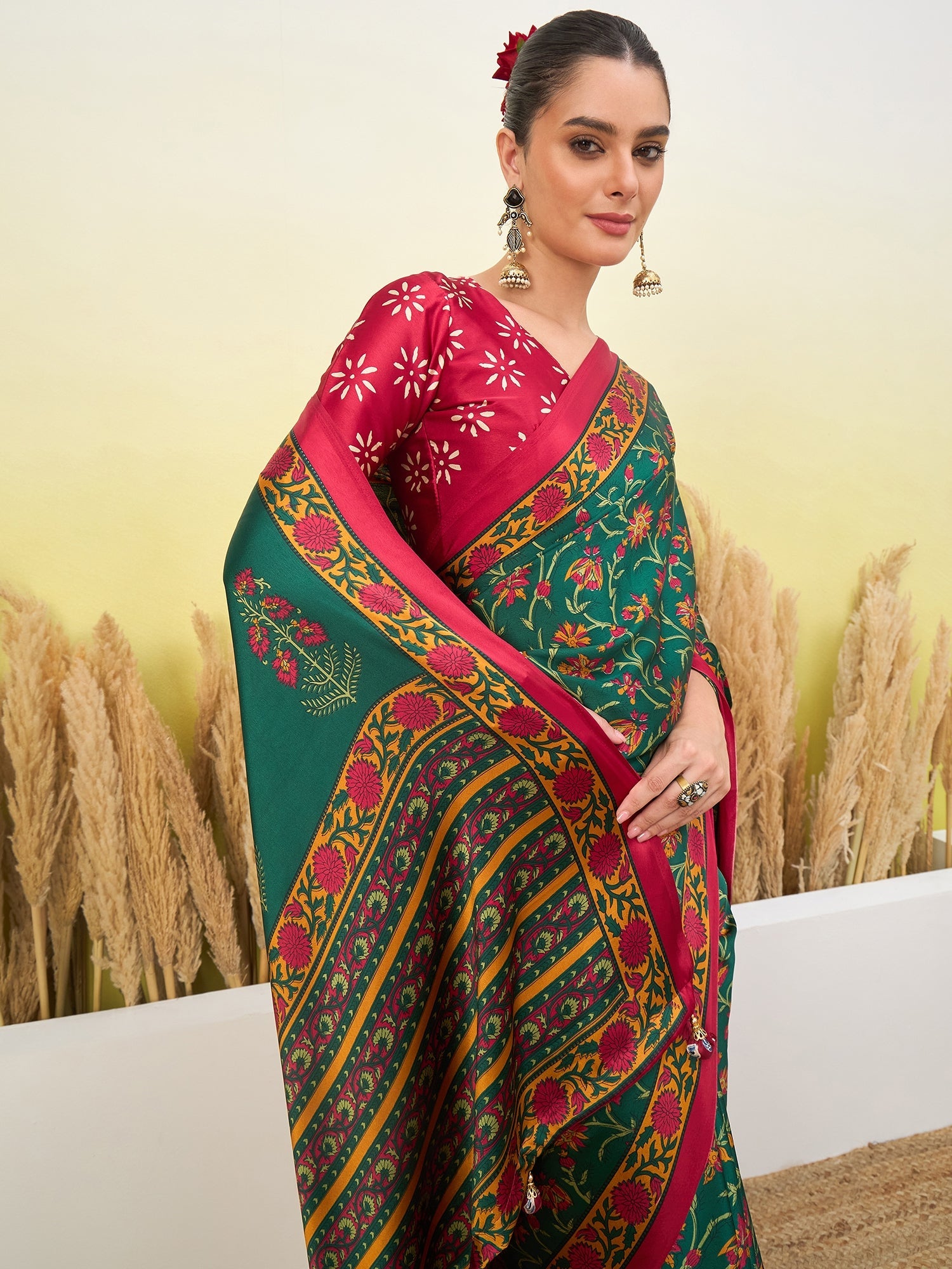 Vedanshi Classic Semi Modal Saree for Traditional Functions ClothsVilla