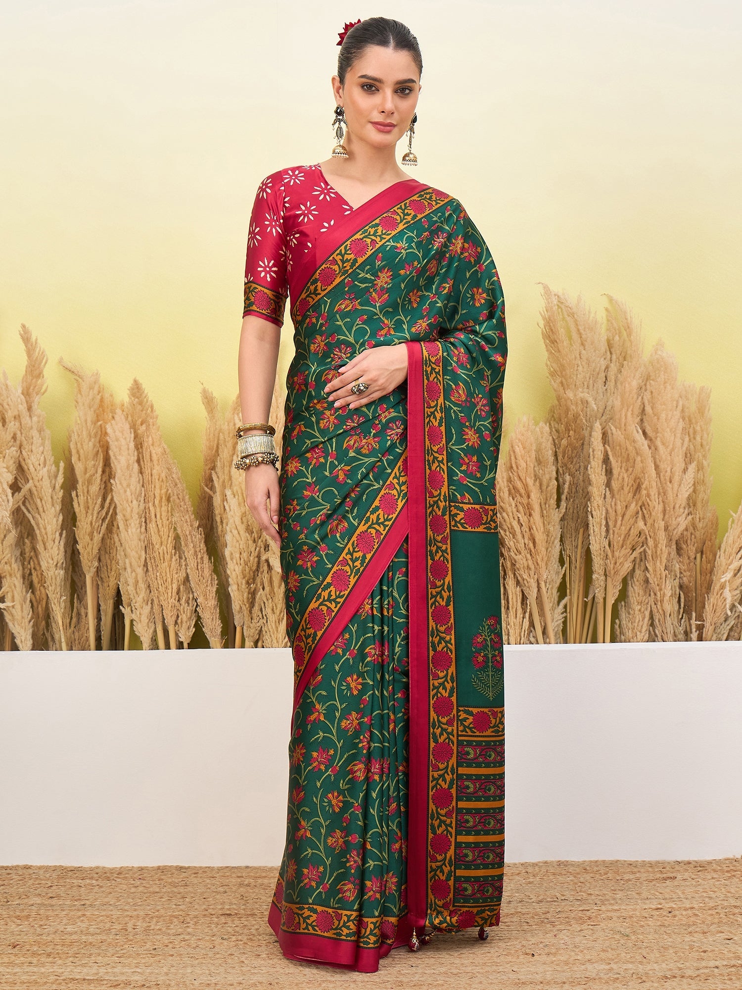 Vedanshi Classic Semi Modal Saree for Traditional Functions ClothsVilla