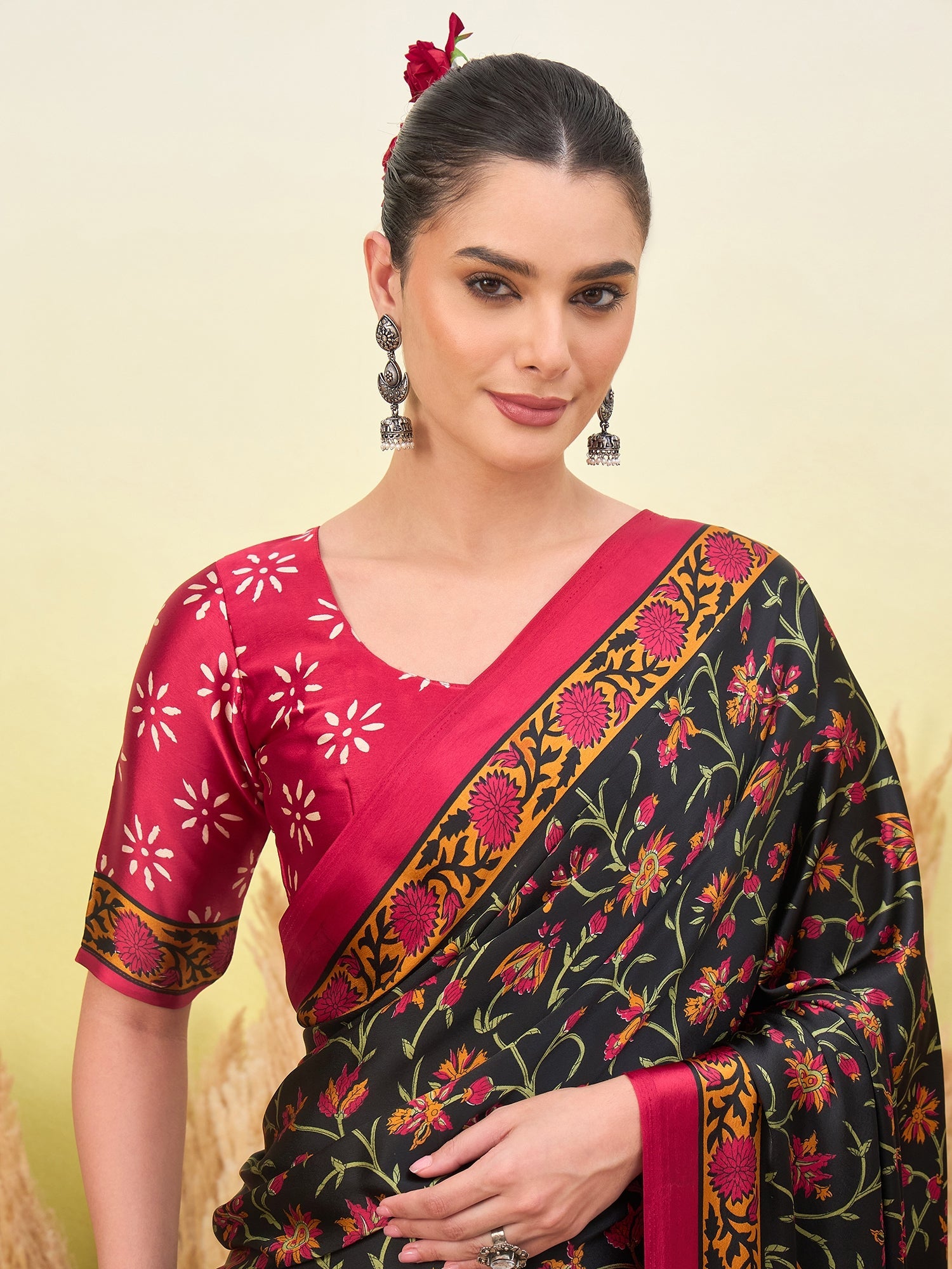 Vedanshi Classic Semi Modal Saree for Traditional Functions ClothsVilla