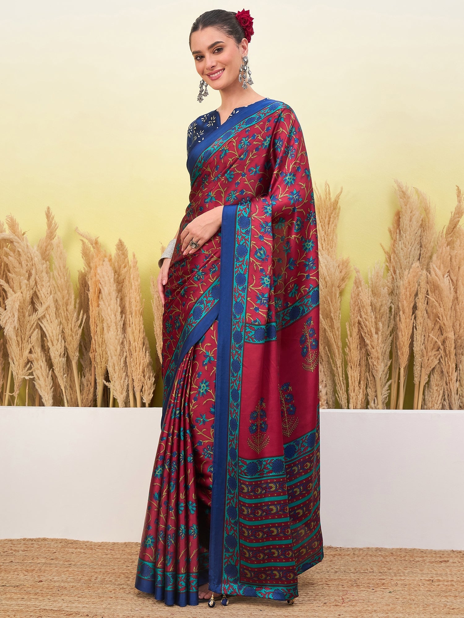 Vedanshi Classic Semi Modal Saree for Traditional Functions ClothsVilla