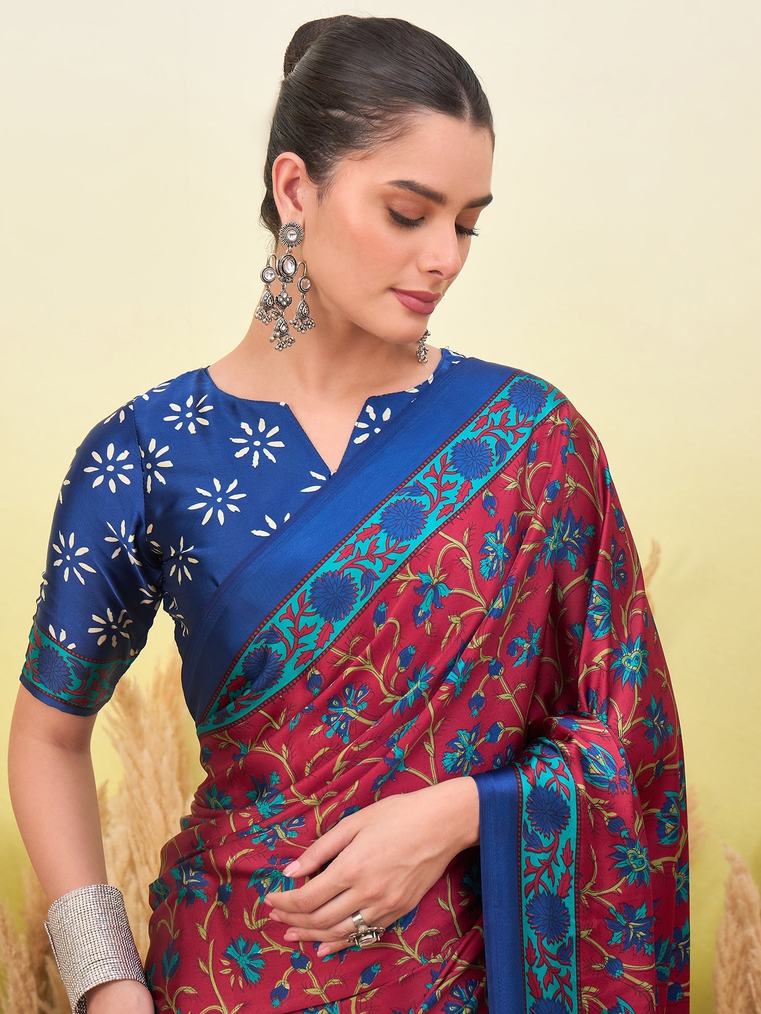 Vedanshi Classic Semi Modal Saree for Traditional Functions ClothsVilla