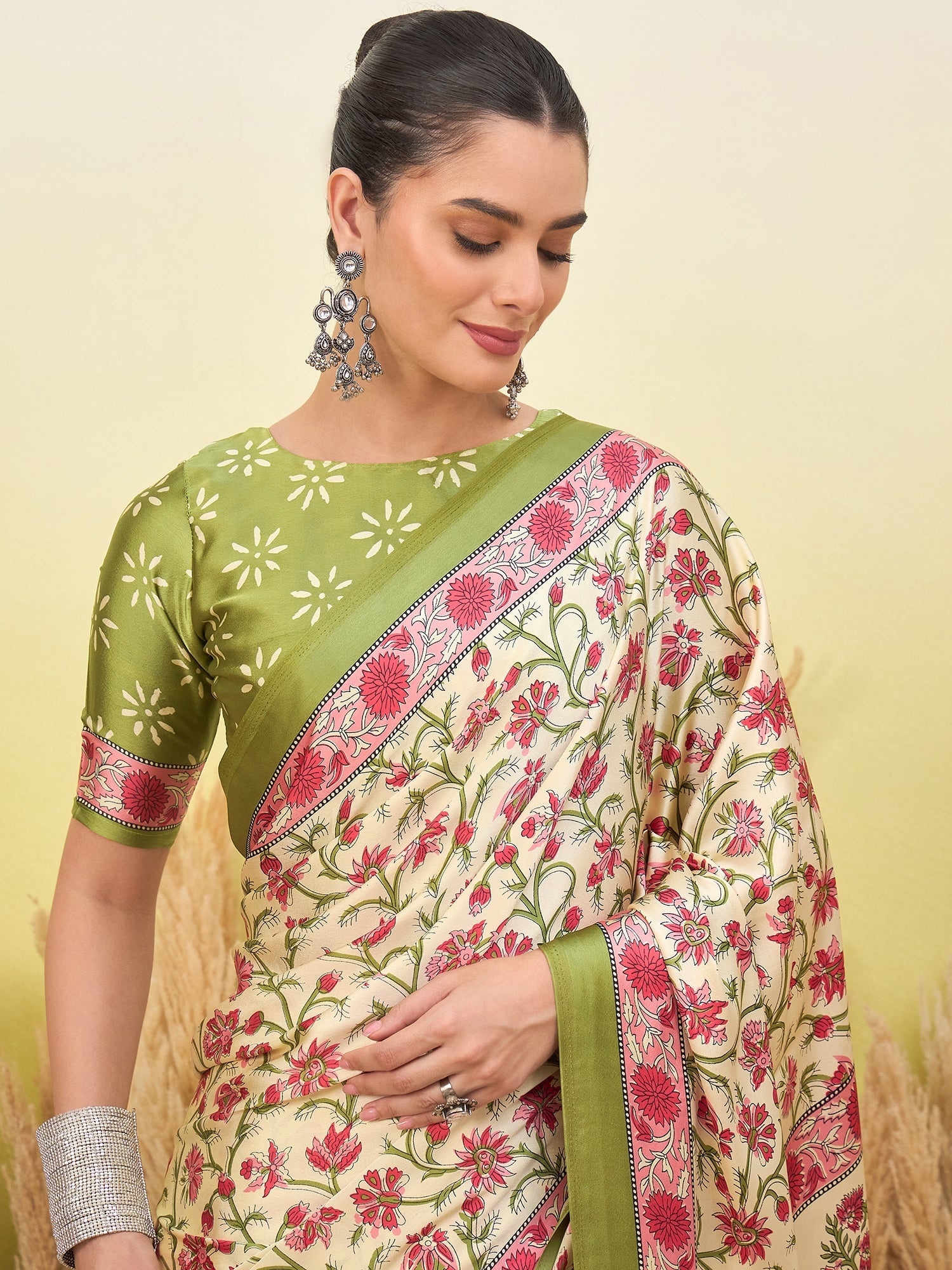 Vedanshi Classic Semi Modal Saree for Traditional Functions ClothsVilla