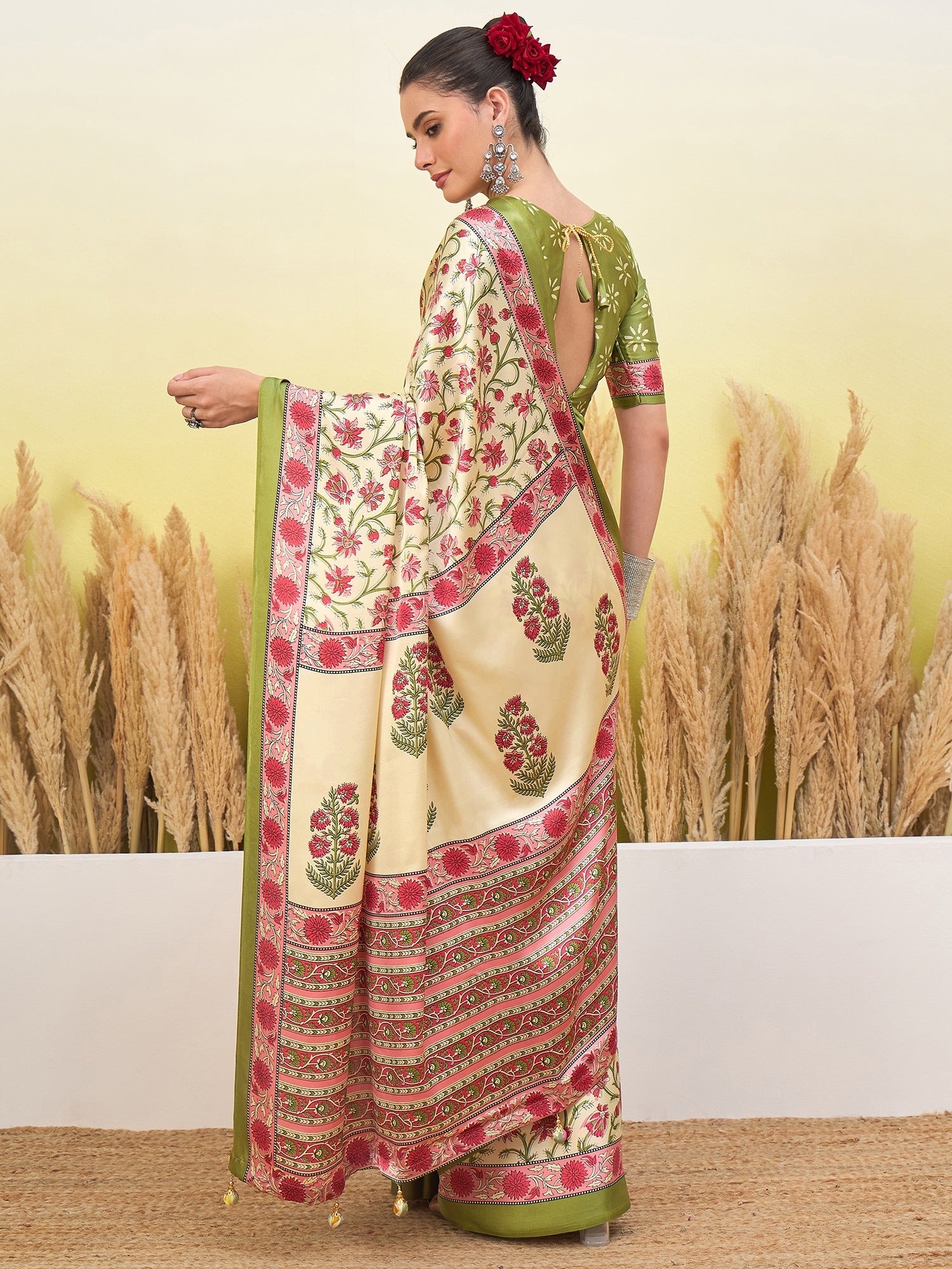 Vedanshi Classic Semi Modal Saree for Traditional Functions ClothsVilla