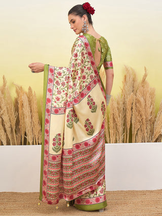 Vedanshi Classic Semi Modal Saree for Traditional Functions ClothsVilla