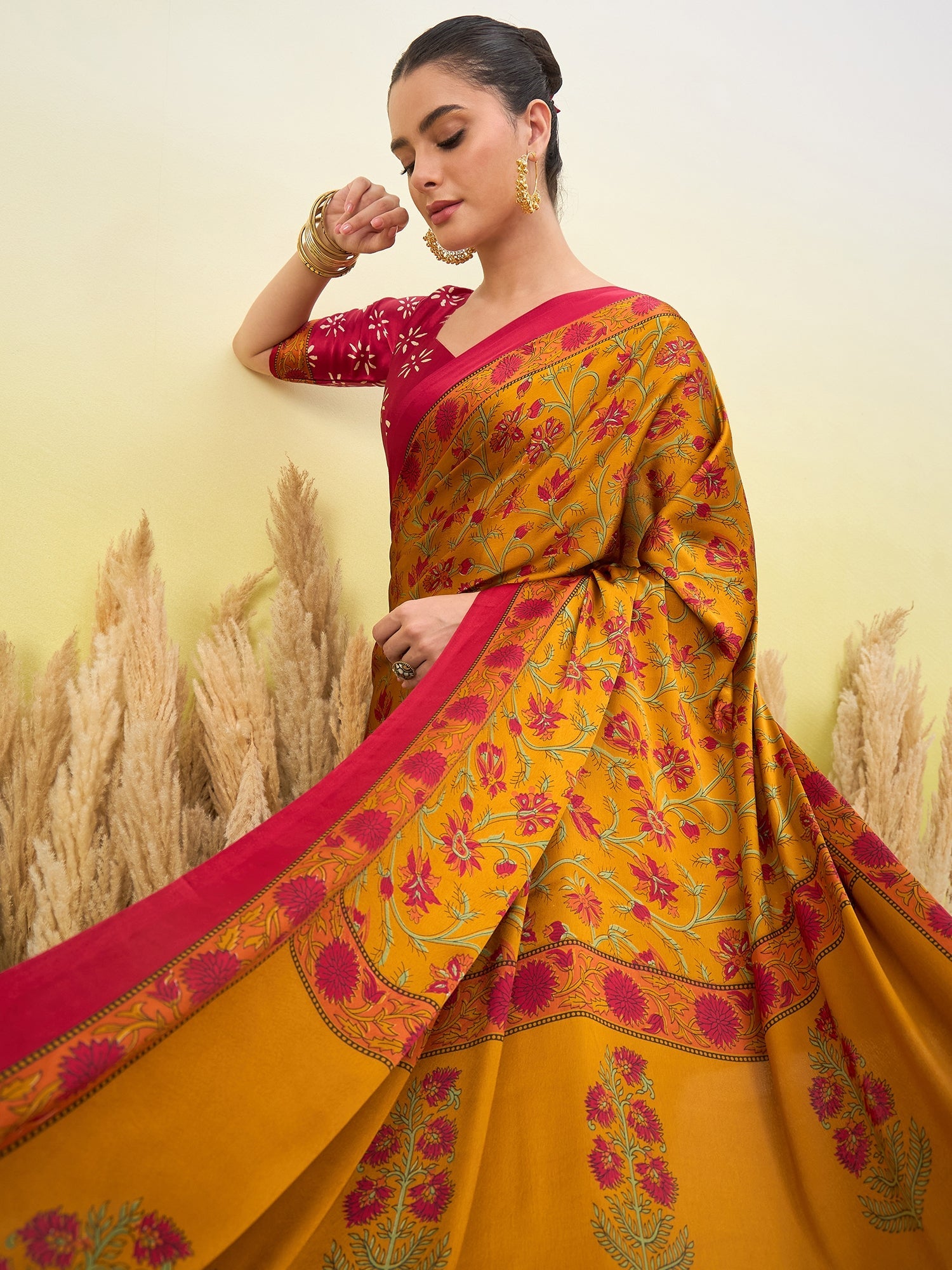 Vedanshi Classic Semi Modal Saree for Traditional Functions ClothsVilla